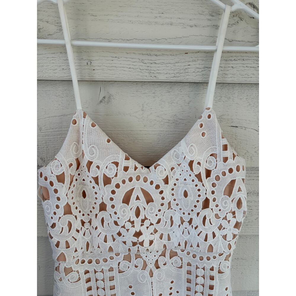 Lulus White Lace Mini Dress Sleeveless Spaghetti Strap Boho Size M - Picture 5 of 7